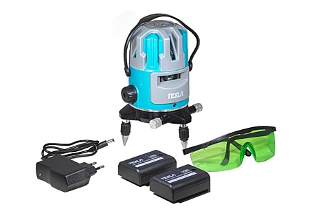 Лазерный уровень Tesla UR20G линейный крест 20м ±0.3мм/м зеленый луч