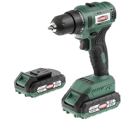 Акк.дрель Hammer бесщ. ACD18BL 18В 2x2Ач LiION 10мм 0-400/0-1500об/мин 50Нм в кейсе