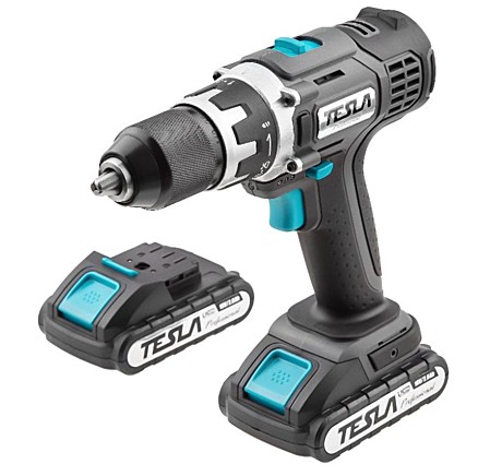 Акк.дрель Tesla TCD182DC 18В 2x2.0Ач LiION 13мм 0-400/0-1500об/мин 55Нм 1ч кейс