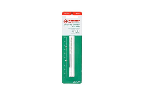 Сверло по бетону 4 мм, Hammer 4х40/75мм 202-301
