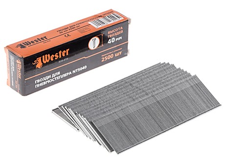 Гвозди Wester для пневмостеплера 40мм 2500шт