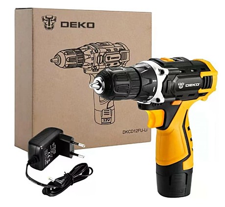 Акк.дрель DEKO DKCD12FU 12В, 28Нм, 1x1,5Ач, 1350об/мин