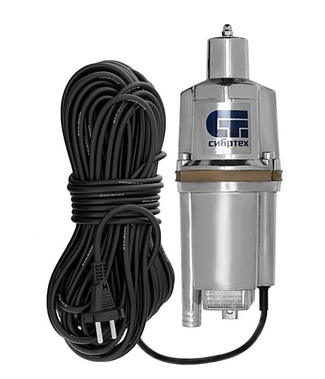 Насос вибрационный Сибртех СВН300Н-15, нижний забор, 300 Вт, напор 75 м, 1200 л/ч, кабель 15 м 99306