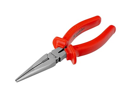 Длинногубцы прямые Matrix 180 мм, шлифованные, пластмассовые рукоятки 17193