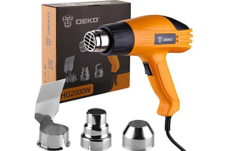 Фен DEKO HG2000W, Мощность:2000Вт, Темп.: 350/500 °