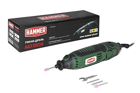 Дрель мини/гравер Hammer MD190A 200Вт 8000-35000 об/мин в коробке