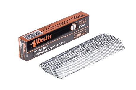 Гвозди Wester для пневмостеплера 15мм 2500шт