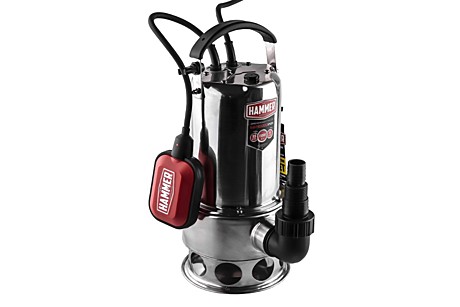 Насос дренажный Hammer  NAP1000DInox  1000Вт 15000л/ч высота 9,5м, глубина 8м