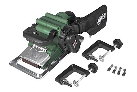 Шлиф.машина ленточная Hammer Flex LSM800B  800Вт 120-290м/мин лента 75x457мм, рамка, струбцины 2шт