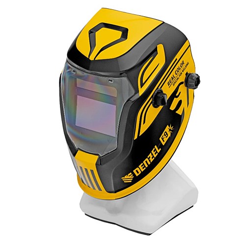 Маска сварочная Denzel F9, см. окно 100x60, Real Color, DIN 4-8/9-13 89718