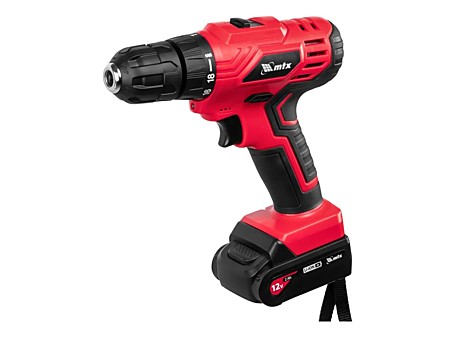 Акк.дрель MTX MCDL-12-02, Li-Ion, 12 В, 20Нм, 2 акк.2Ач, 0-360/0-1350 об/м