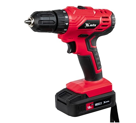 Акк.дрель MTX MCDL-18-02, Li-Ion, 18 В, 30Нм, 2 акк.2Ач, 0-360/0-1350 об/м 26185
