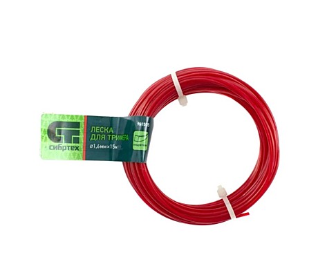 Леска для триммера, 1,6 мм, квадрат, 15 м, Сибртех 961535