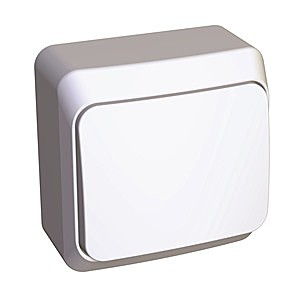 Выключатель 1-клавиш.(сх.1),Этюд Schneider белый, наружная установка