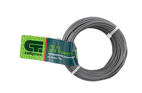 Леска для триммера, 1,6 мм, звезда, 15 м, армированнная, Сибртех 961955