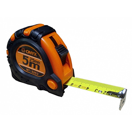 Рулетка ONYX 5м х 25мм обрезиненая