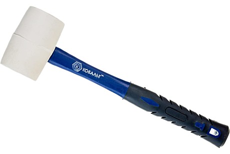 Киянка КОБАЛЬТ 225 гр., белая резина, фибергласовая рукоятка