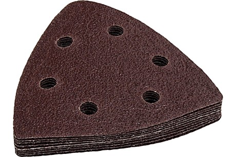 Насадка МФИ ПРАКТИКА шлиф.листы, дельта, VELCRO, 6 отверстий 93 мм, P 80, 10 шт.