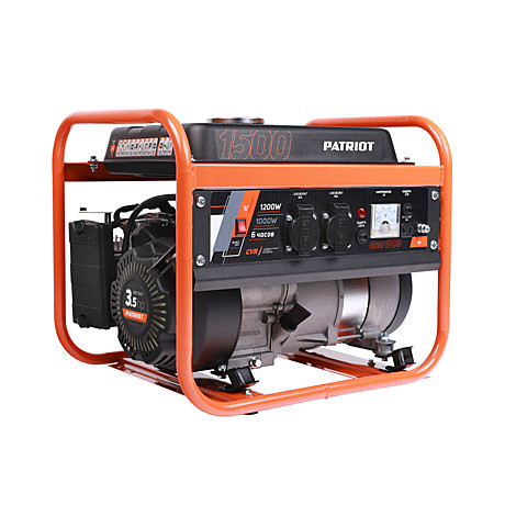 Генератор бензиновый Patriot GRS 1500, 3 л.с, 1000 Вт
