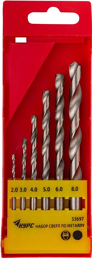 Набор сверл FIT HSS по мет., 13 шт. (2-3-4-5-6-8 мм) 33697