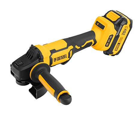 УШМ (Болгарка) аккумуляторная Denzel, бесщ. AGH-BL-20-125, 20В, 1х4Ач, 27010