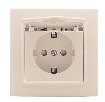 Розетка EKF Минск с крышкой 16А бежевая ERR16-029-200-44