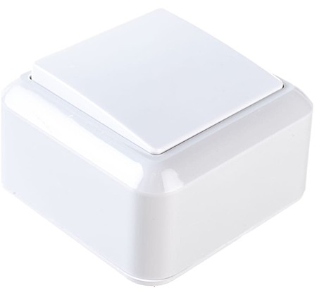 Выключатель Кунцево-Электро ОПТИМА открытой установки, одноклавишный, 10А А110-377 8000