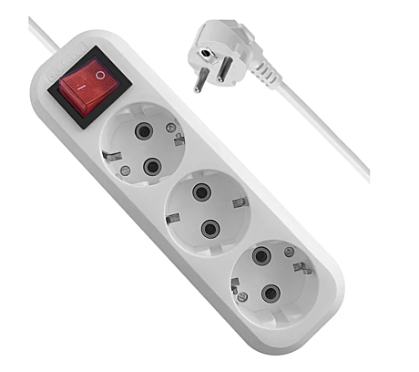 Удлинитель с выключателем 16а 3м Defender L330 16A 3Р с выключ.